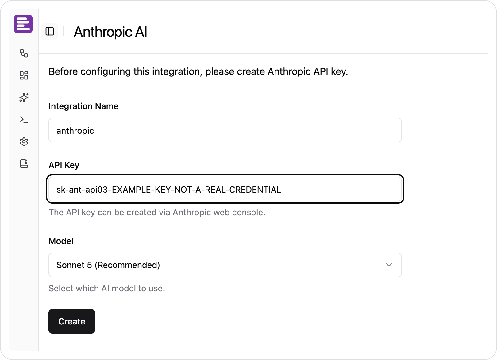 Create Anthropic AI Integration