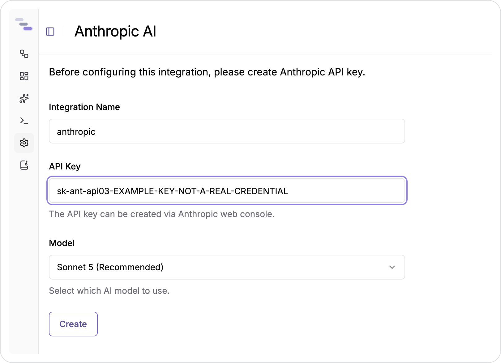 Create Anthropic AI Integration