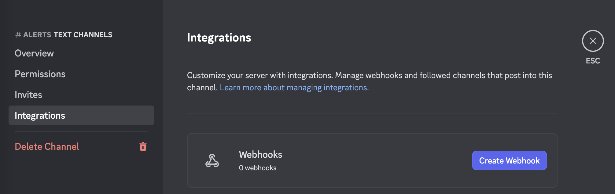 Discord Webhook Create