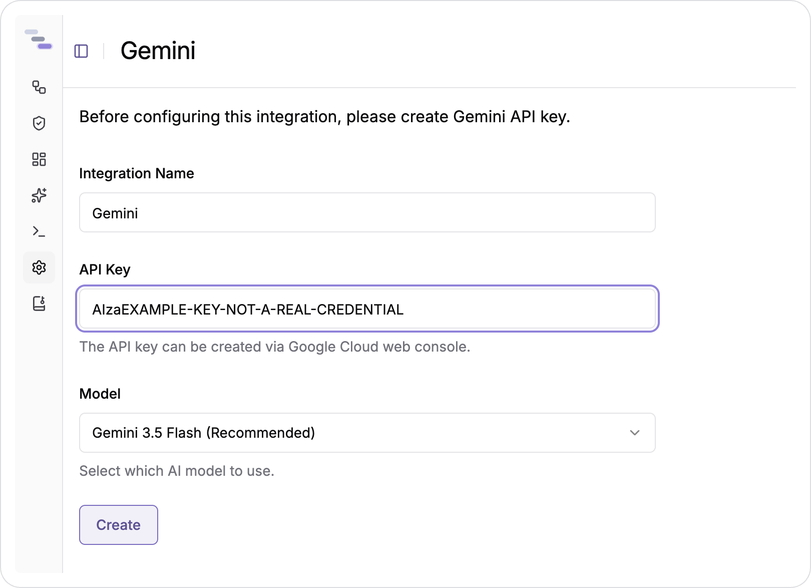 Create Gemini Integration