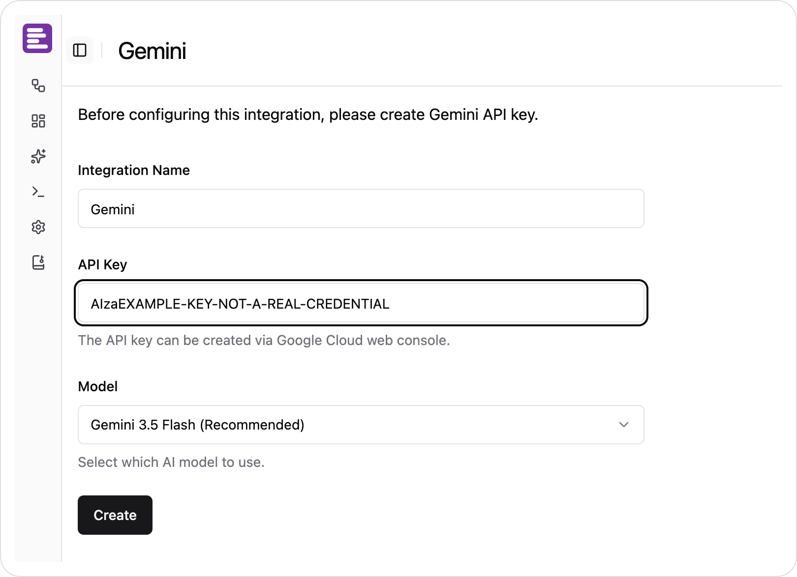 Create Gemini Integration