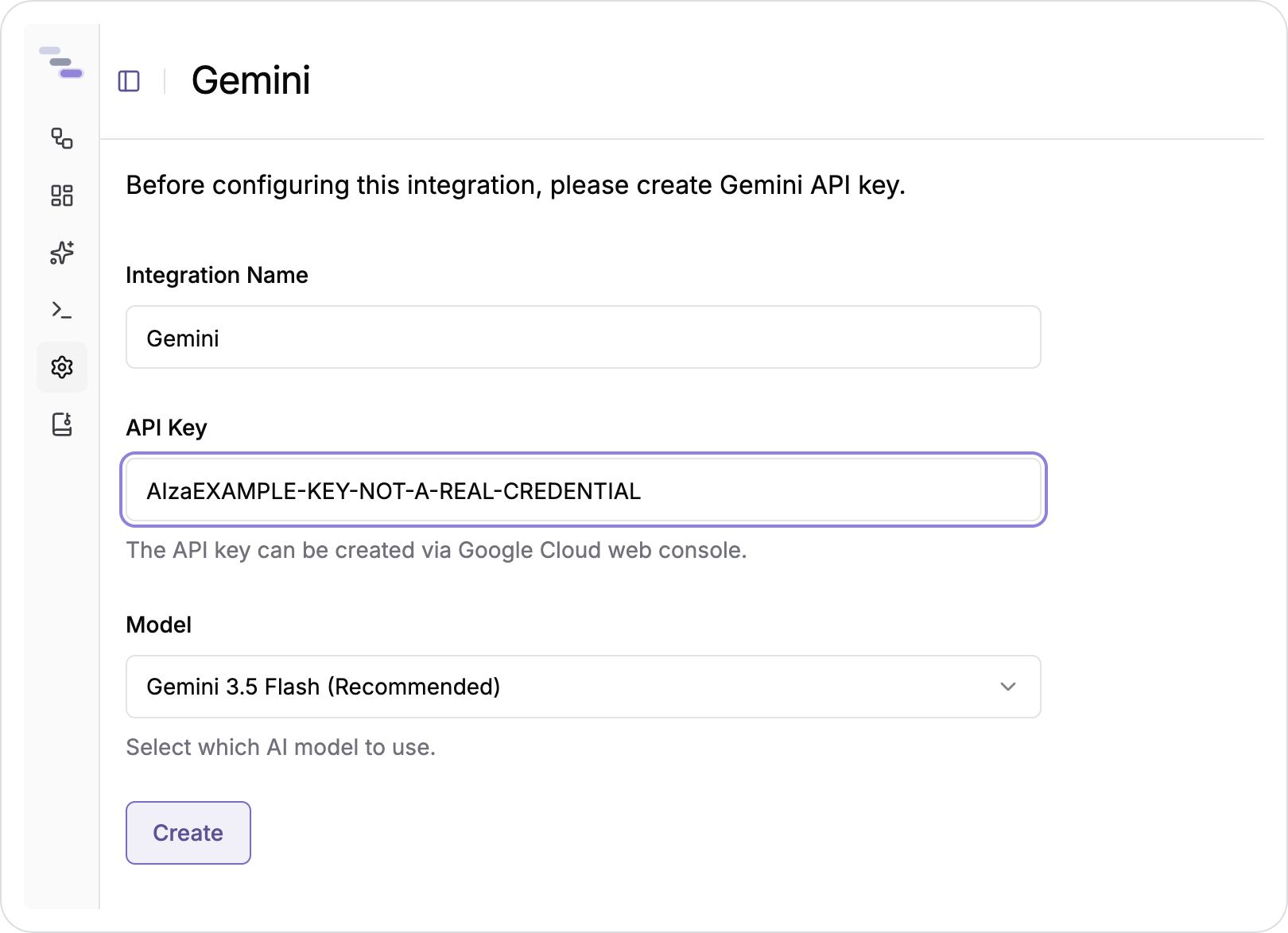 Create Gemini Integration