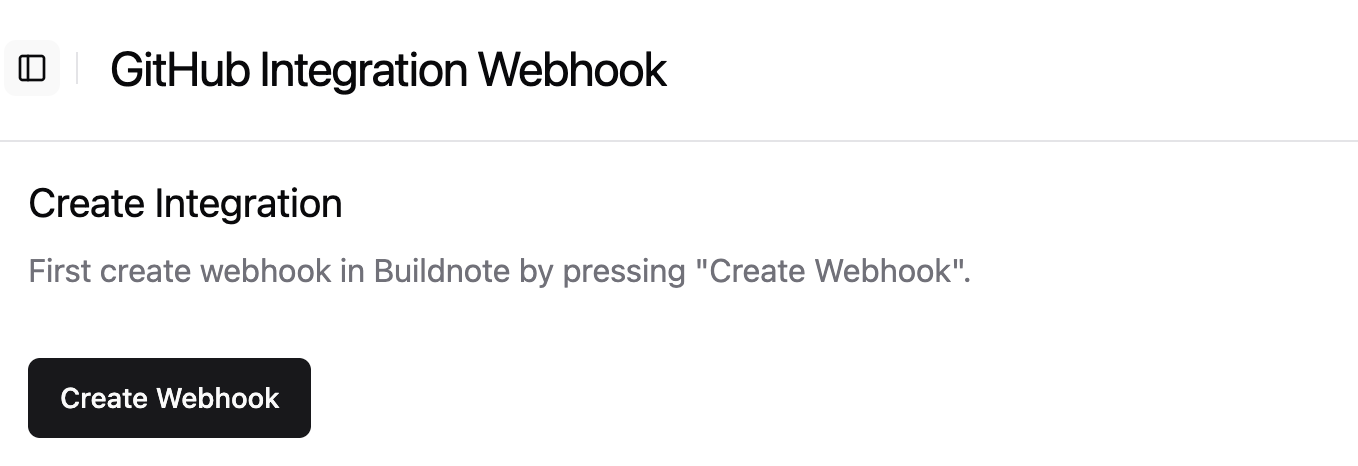 Create GitHub Webhook In Buildnote