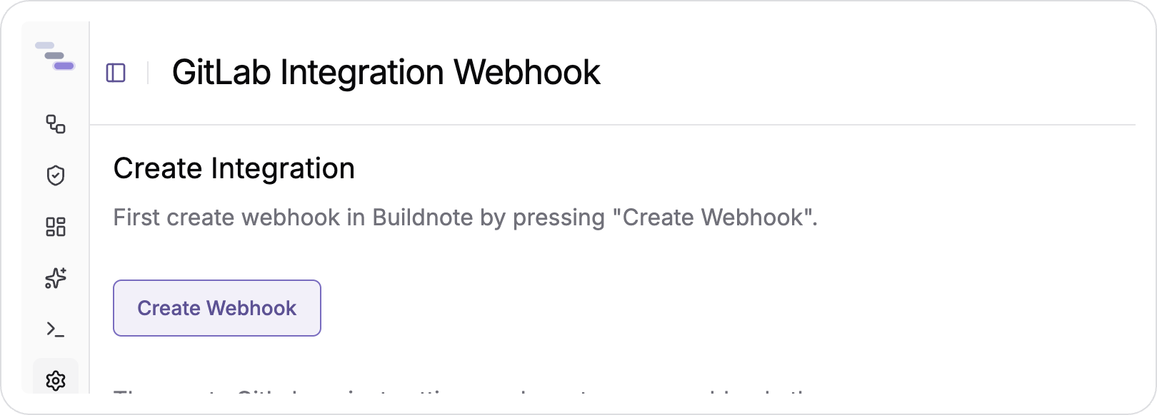 Create GitLab Webhook In Buildnote