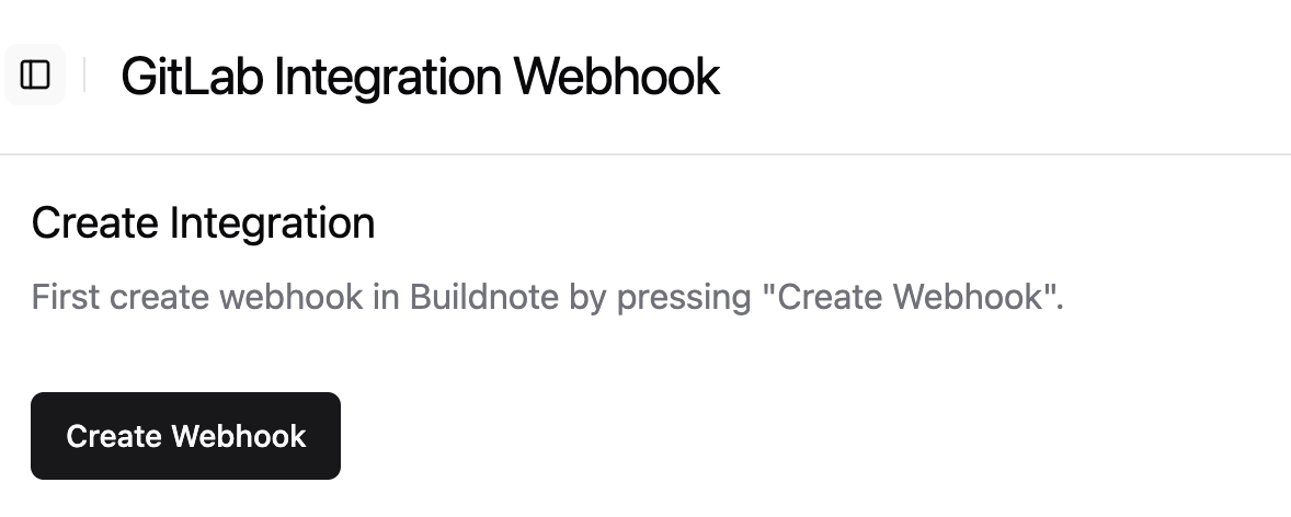 Create GitLab Webhook In Buildnote