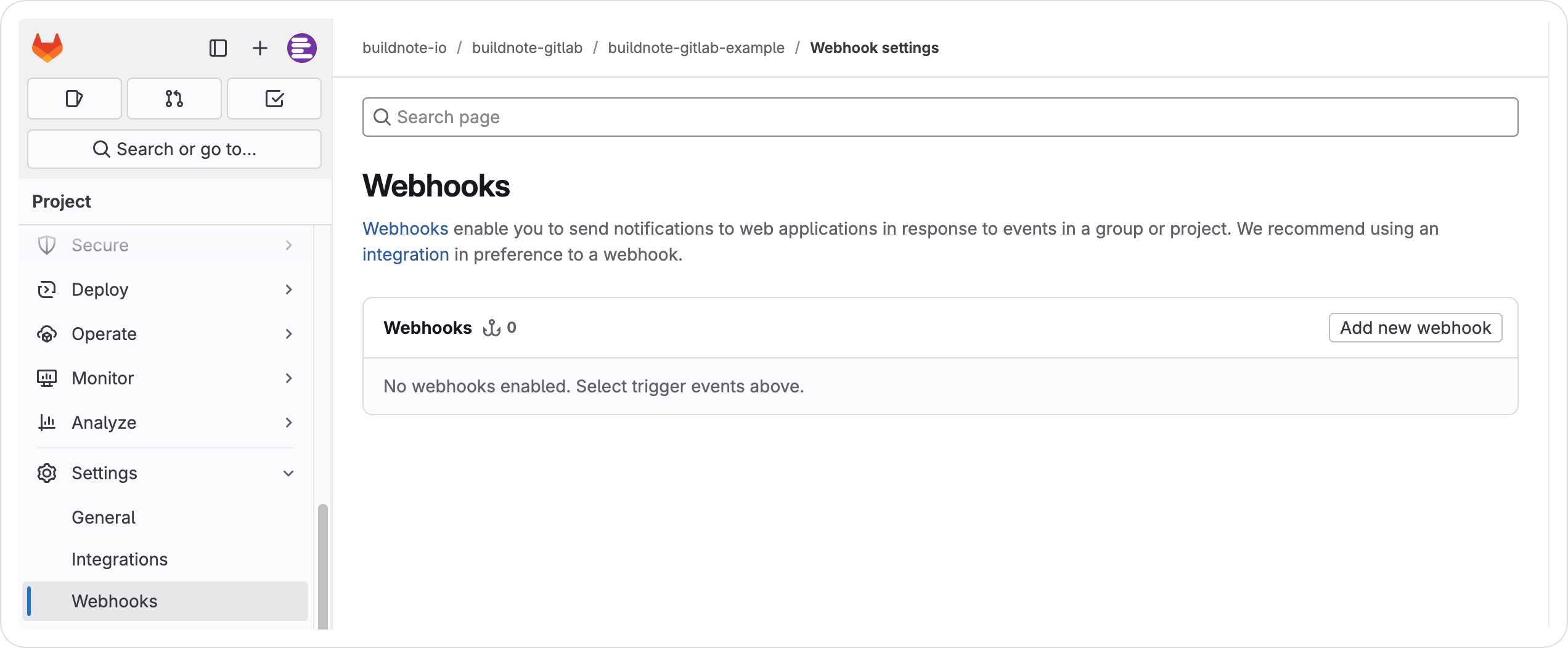 Add GitLab Webhook