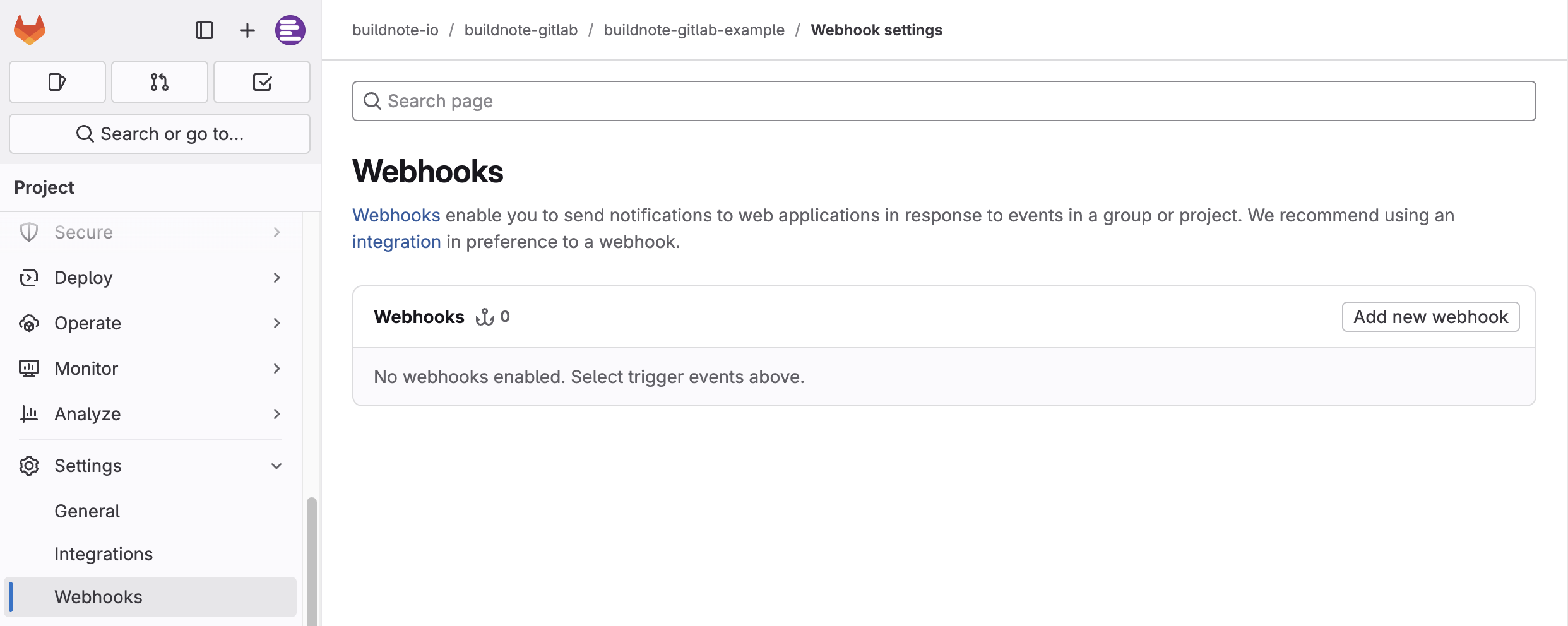 Add GitLab Webhook