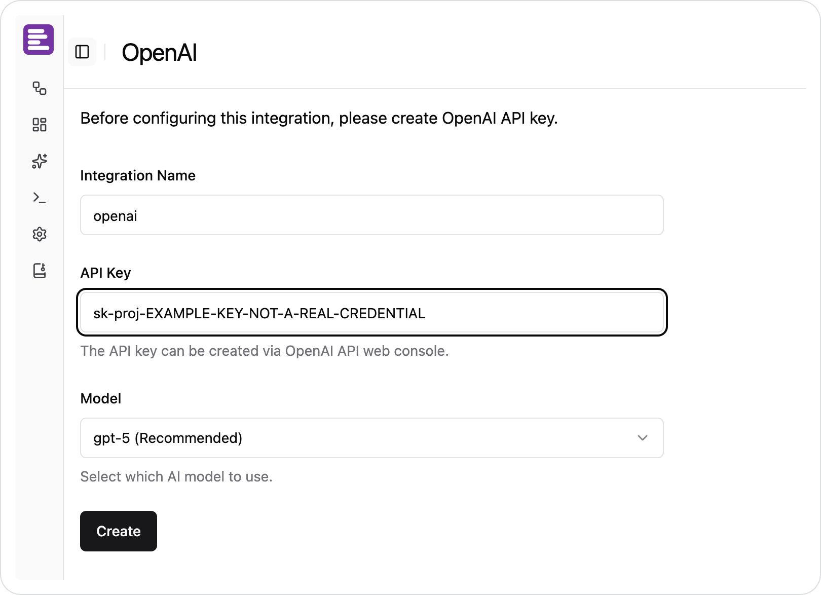Create OpenAI Integration