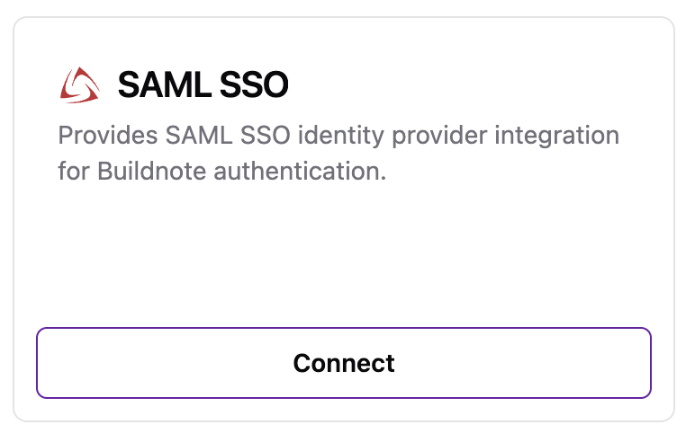 Connect SAML SSO Integration