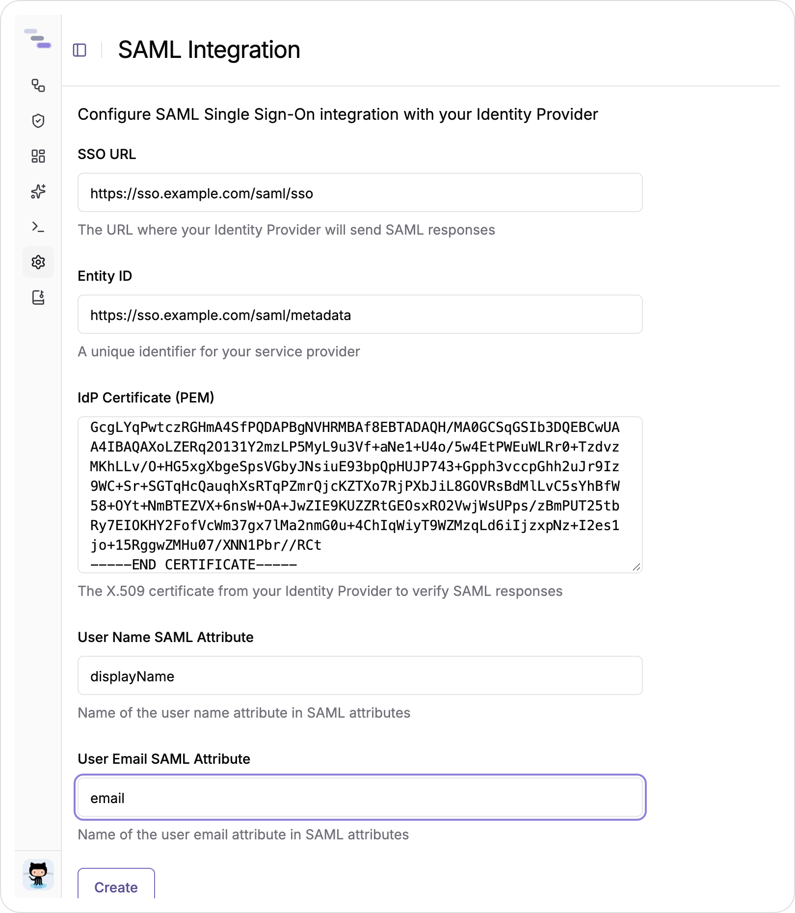 Create SAML IDP
