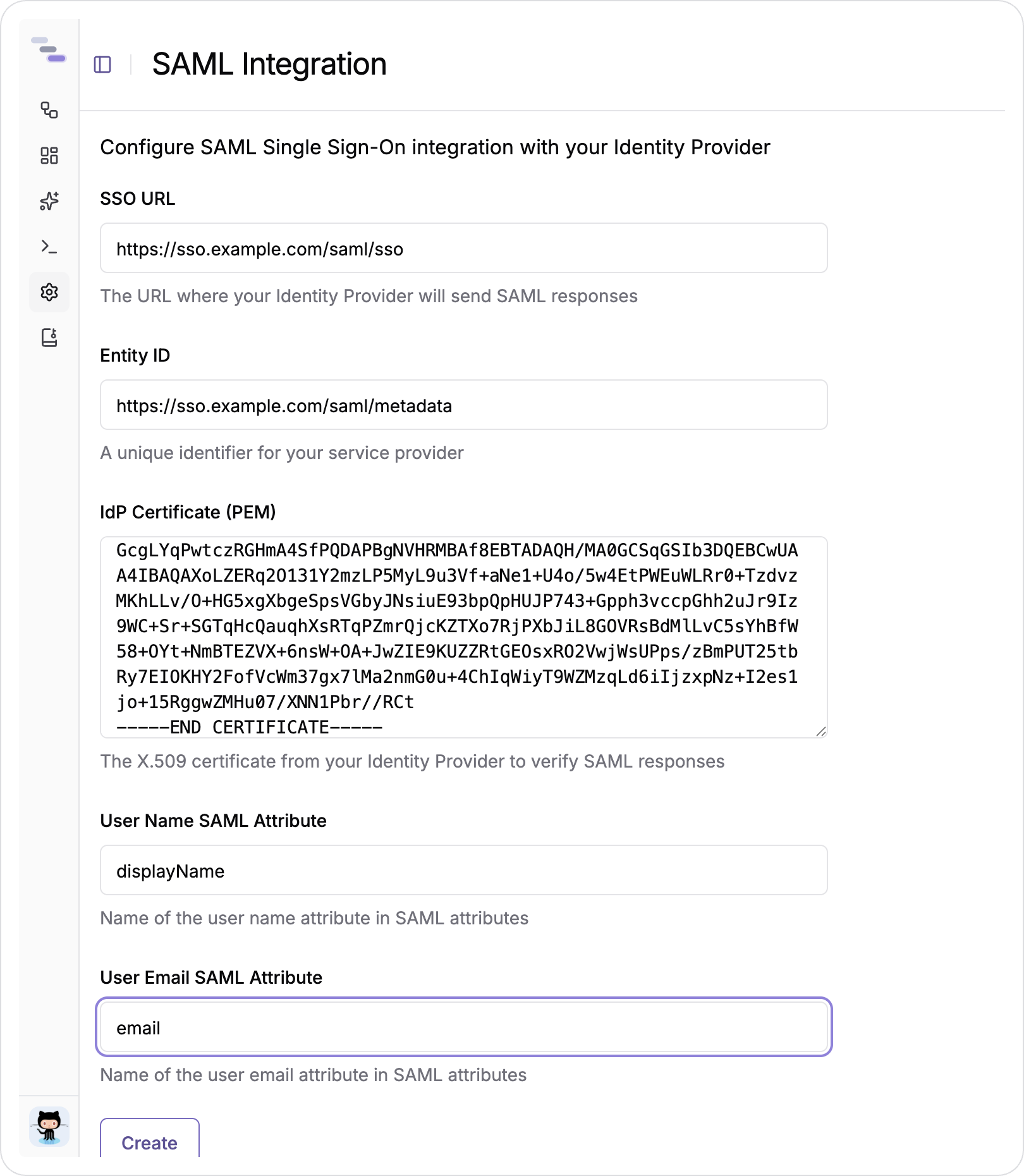 Create SAML IDP