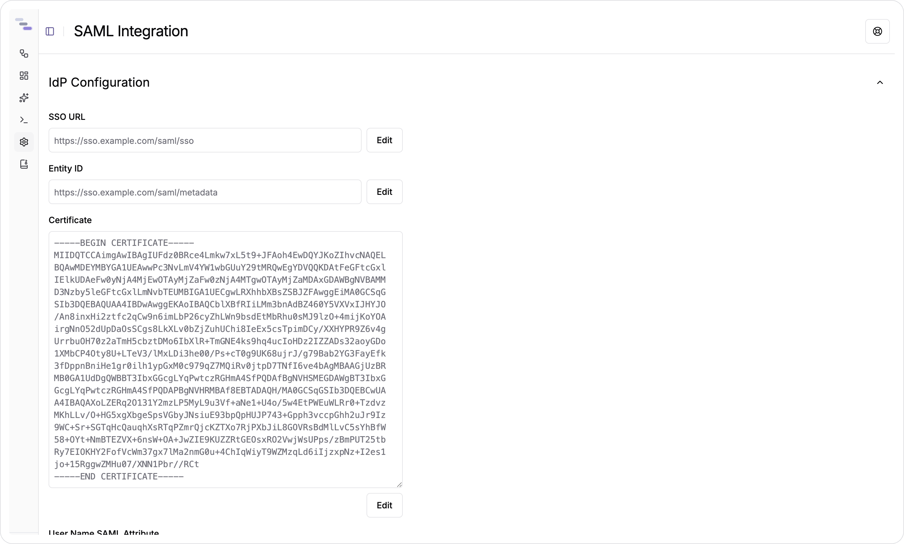 SAML SSO App Integration Details