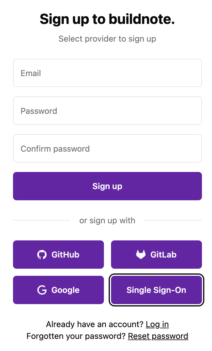 SAML SSO Sign Up 1