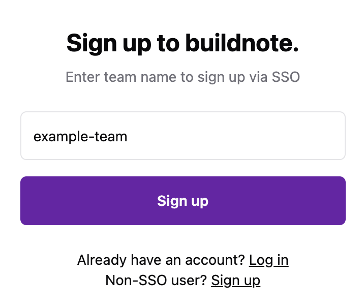 SAML SSO Sign Up 2