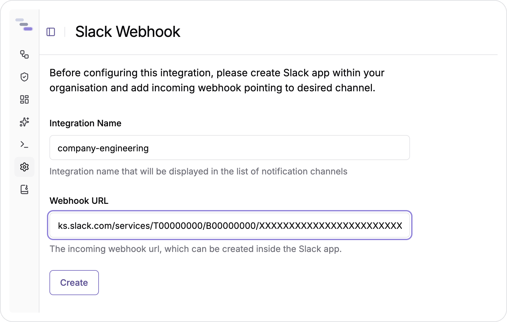 Slack Webhook Configure