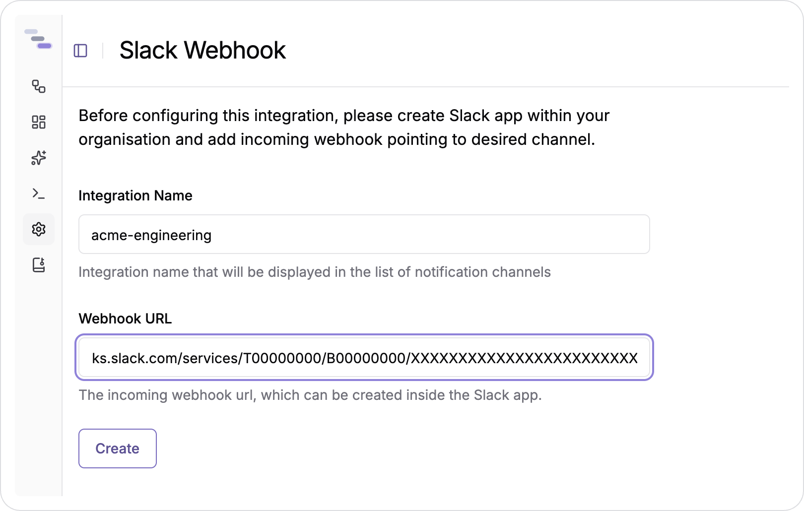 Slack Webhook Configure